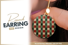 Christmas checkerboard pattern round earring png Product Image 1