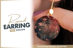 Distressed stars and stripes round earring png Product Image 1