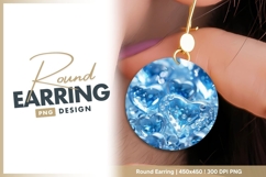 Blue heart crystal pendants round earring png Product Image 1