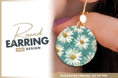 Daisy flower pattern round earring png design Product Image 1