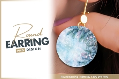 Watercolor christmas spruce round earring png Product Image 1