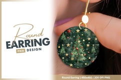 Christmas trees stars and ornaments round earring Product Image 1
