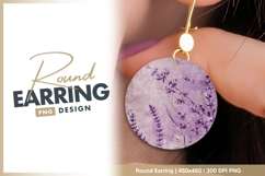 Purple floral design round earring png Product Image 1