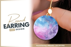 Watercolor galaxy illustration round earring png Product Image 1