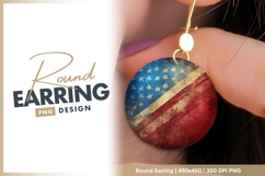 Distressed american flag round earring png Product Image 1