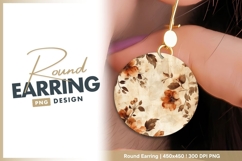 Vintage floral background round earring png Product Image 1