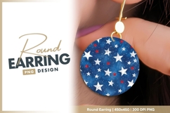 Patriotic stars circle background design round earring png Product Image 1