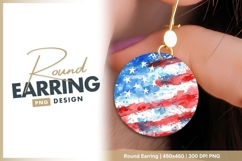 Watercolor american flag patriotic round earring png Product Image 1