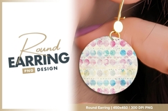 Pastel circle pattern background round earring png Product Image 1