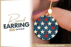 Distressed stars pattern round earring png Product Image 1