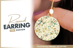 Watercolor floral pattern round earring png Product Image 1