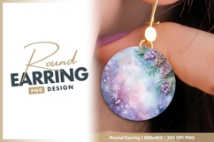 Watercolor winter round earring png design Product Image 1