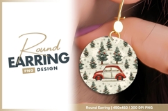 Christmas trees and red car round earring Product Image 1