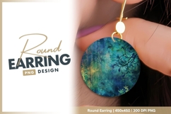 Abstract floral texture round earring png design Product Image 1