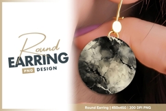Abstract ink wash circle round earring png Product Image 1