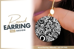 Black and white abstract tribal earring design Product Image 1