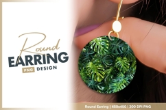 Lush monstera leaves circle round earring png Product Image 1