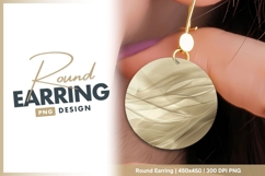 Abstract golden swirl round earring png Product Image 1