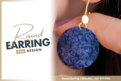Blue and purple floral round earring png Product Image 1