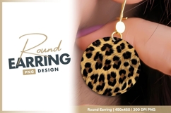 Leopard print animal fur round earring png Product Image 1