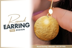 Crumpled paper circle with light center round earring png Product Image 1