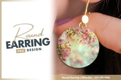 Pink blossom round earring png design Product Image 1