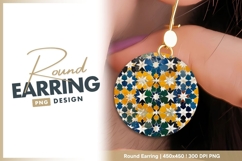 Intricate mosaic tile circle round earring png Product Image 1