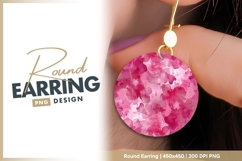 Pink watercolor circle artistic round earring png Product Image 1