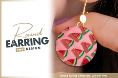 Watermelon slices round earring png Product Image 1