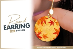 Autumn maple leaves round earring png Product Image 1