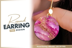 Pink and gold abstract round earring png Product Image 1