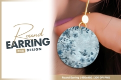 Floral arrangement round earring png design Product Image 1