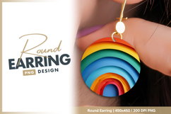 Colorful paper layers abstract round earring png Product Image 1