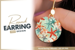 Starfish pattern round earring png Product Image 1