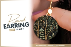 Embroidered floral design for round earring png Product Image 1