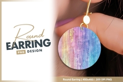 Colorful rain drops window round earring png Product Image 1