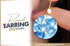 Round earring png heart shaped blue design Product Image 1