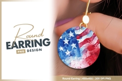 American flag watercolor jewelry Round earring png Product Image 1