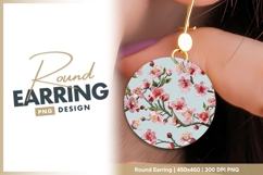 Round earring png cherry blossom design Product Image 1