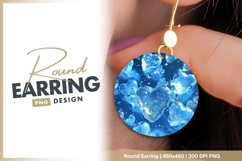 Round ice hearts earring png design Product Image 1
