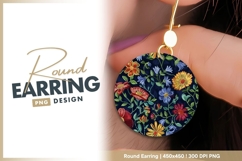 Floral embroidery fashion accessory Round earring png Product Image 1