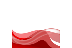 Red abstract wavy shapes transparent banner design Product Image 1