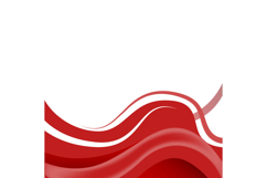 Red abstract wavy shapes transparent banner graphic Product Image 1