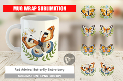 Mug Wrap Red Admiral Butterfly Product Image 1