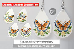 Earring Red Admiral Butterfly Product Image 1
