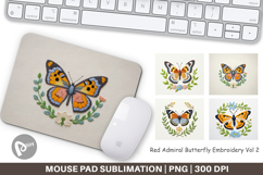 Mouse Pad Red Admiral Butterfly Product Image 1