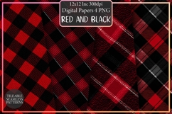 Red and Black Plaid Patterns Design, Sublimation Design Product Image 1