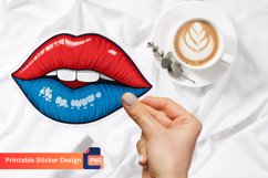 Red And Blue Lips Sticker, Vinyl Sticker, Lips Sticker Product Image 1