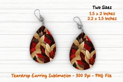 Read and Gold Leaves Teardrop Earring | Teardrop Earrings Product Image 1