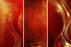Red and Gold Oriental Digital Paper Bundle Product Image 2
